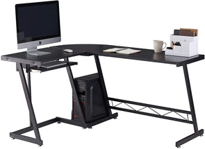 50" L- Shaped Computer Study Desk with Side Storage Shelf