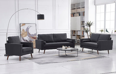 New York 3 pc Living Room Set- Dark gray