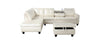 White Faux Leather Sectional With Built In Cupholder