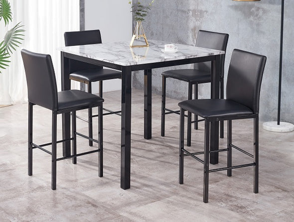 Aiden 5 pc Dining Table Set with Counter Height Chairs