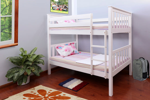 Jerivia White Mission twin Over Twin Bunk Bed