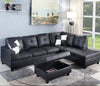 Matt Black Faux Leather Sectional ( Brand New)