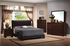 Conner  Queen Bedroom Set With Upholstered Headboard Cappuccino