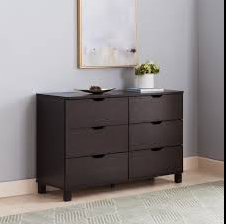 Kori Dresser with 6 Drawers- Dark