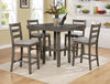 Lenilo 5pc Counter Height Gray Dining Table Set