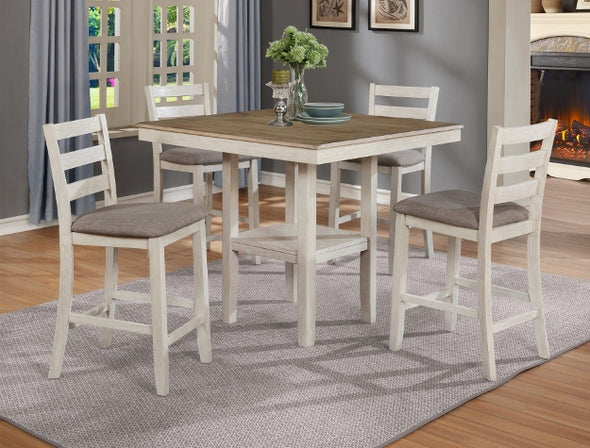 Lenilo 5pc Counter Height Gray Dining Table Set