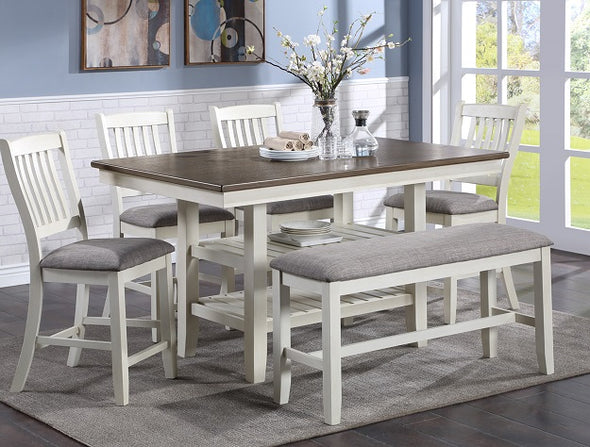 Jorie Chalk White Counter Height Dining Table Set