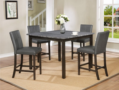 Pompei Grey Dining Table with 4 Counter Height Chairs
