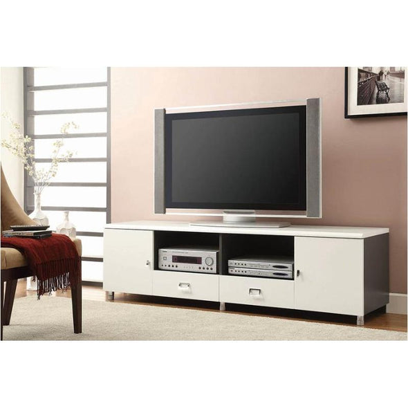 Coaster 71" 2-Drawer TV Console White And Grey