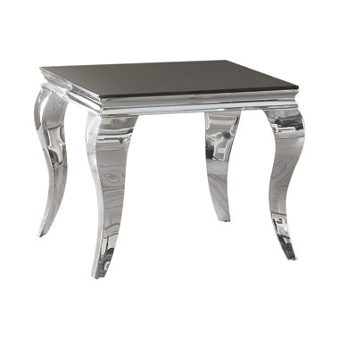 Square End Table Chrome And Black