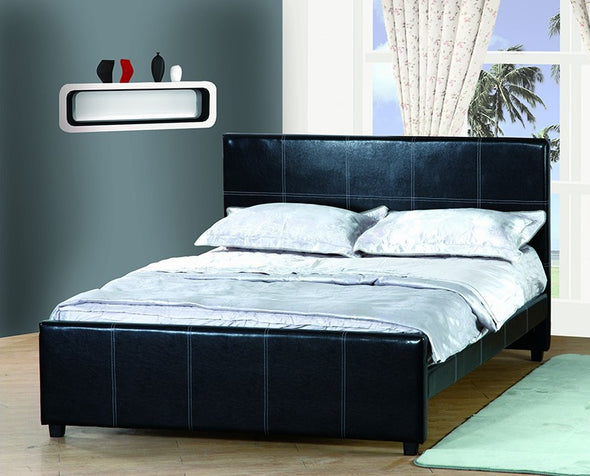 Fenico PU Leather Queen Size Bed Frame Fully Slatted