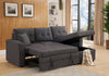 Marchez Gray Linen Pull Out Sectional Sofa with Storage