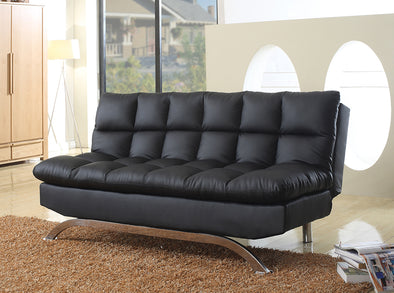 BLACK PU Futon Sofa Bed