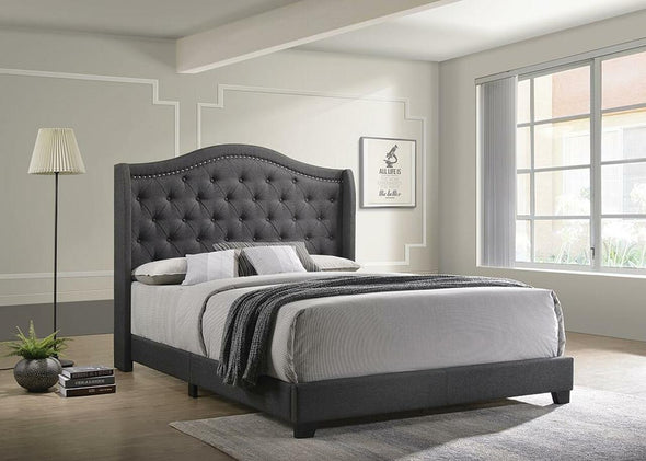 Casezy Queen Size Upholstered Bed Gray