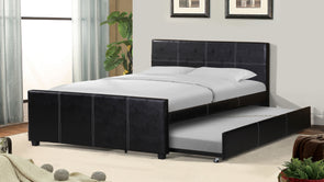 Jennez PU Leather Bed Frame with Trundle