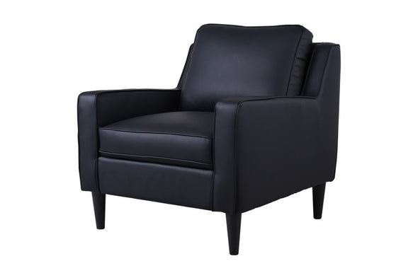 Lazio Black Leather Sofa, Loveseat & Chair