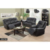 3-Pieces Reclining Living Room Sofa Set, Bonded Leather, Black
