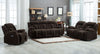 Zexena 3 pc Dark Brown Sofa Set with Manual Recliners