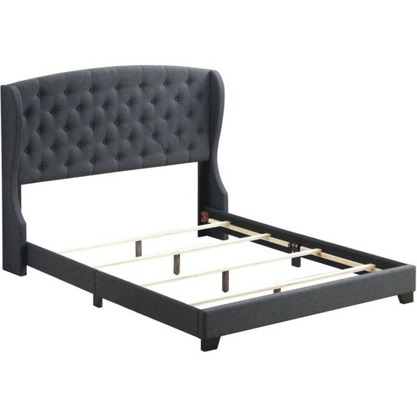 Deresia Charcoal Queen Upholstered Bed Frame