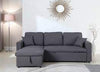 Sanora Gray Sectional with Pullout Bed and Storage Sofa Bed