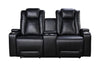 Optimus Black 2X Power Sofa w/ Drop Table, Console Loveseat & Recliner