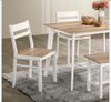 White Dining Table Set with 3 Chairs and Bench