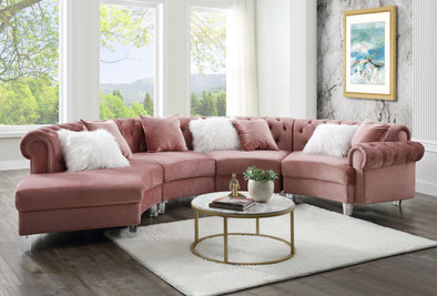 Ninagold Pink Chic Sectional Sofa
