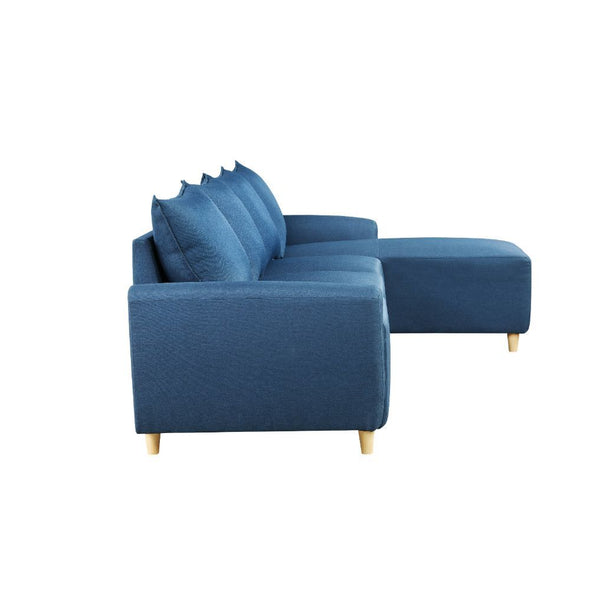 Marcin Sectional Sofa Blue Fabric