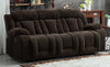 Zexena 3 pc Dark Brown Sofa Set with Manual Recliners